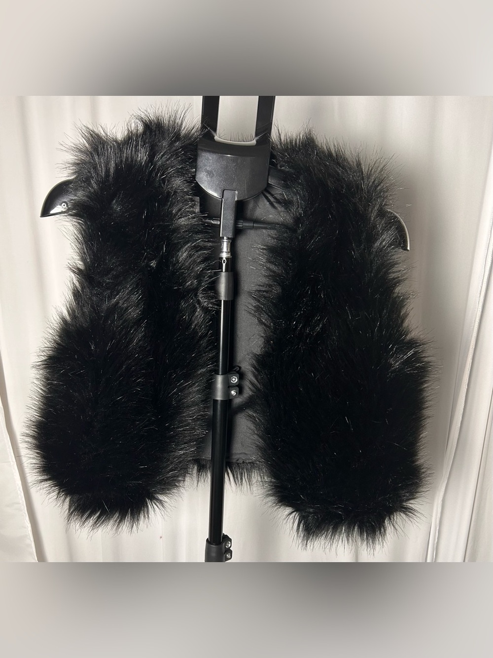 Wanna B Black Faux Fur Jacket Vest